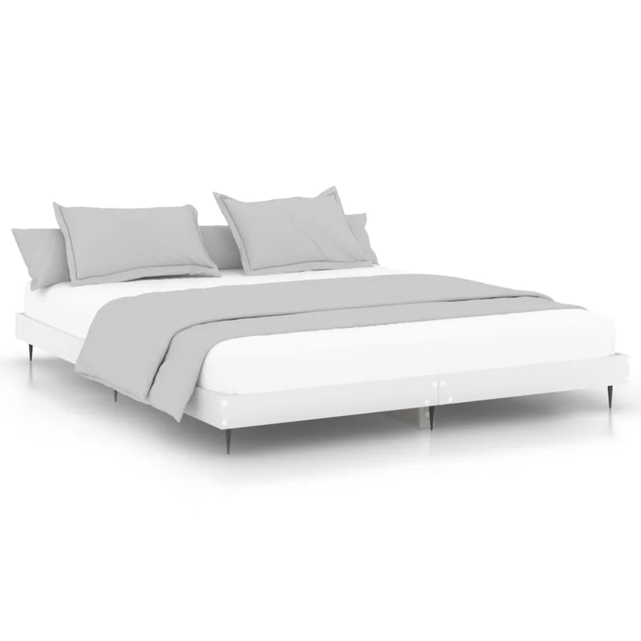 Cadre de lit sans matelas blanc 120x200 cm bois ingénierie - 2