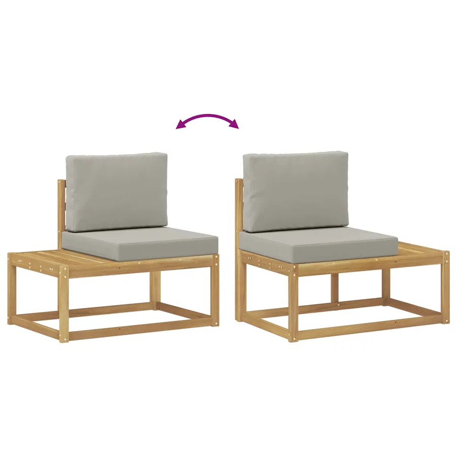 Ensemble de canapés d'extérieur avec coussin 7 Pièce Blanc - 9