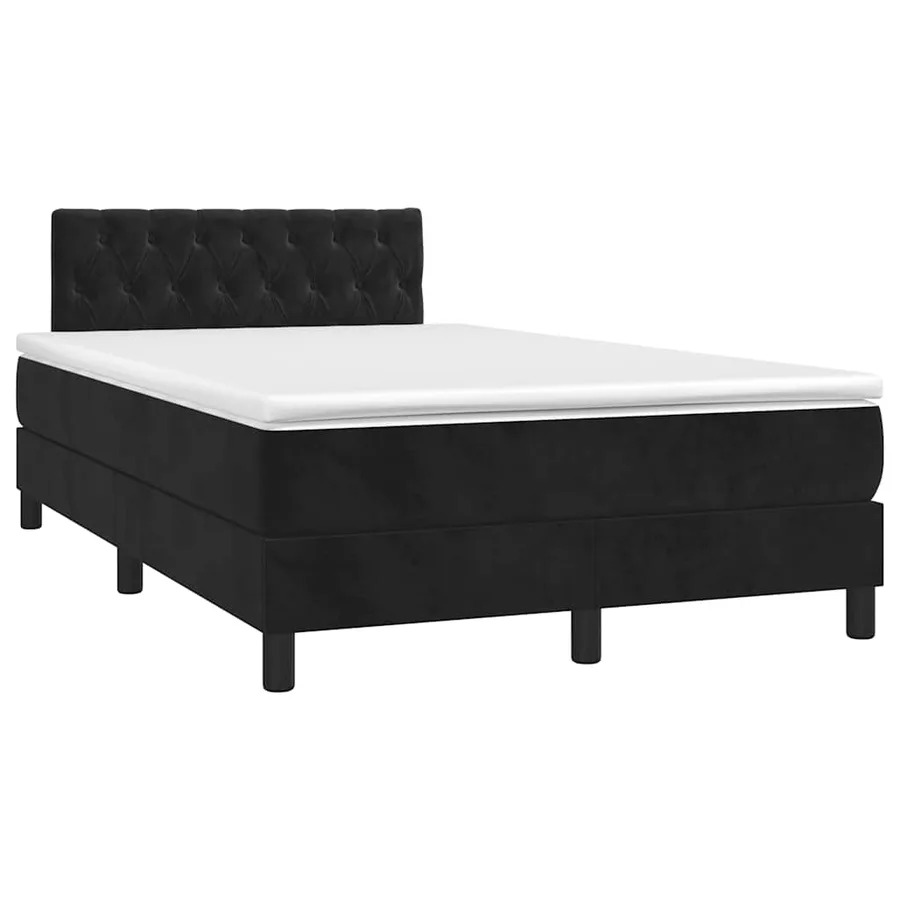 Sommier à lattes de lit avec matelas et LED Noir 120x200 cm - 3