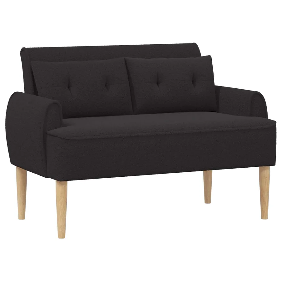 Canapé love seat avec capitonnage en boutons Noir Bouclé - 2
