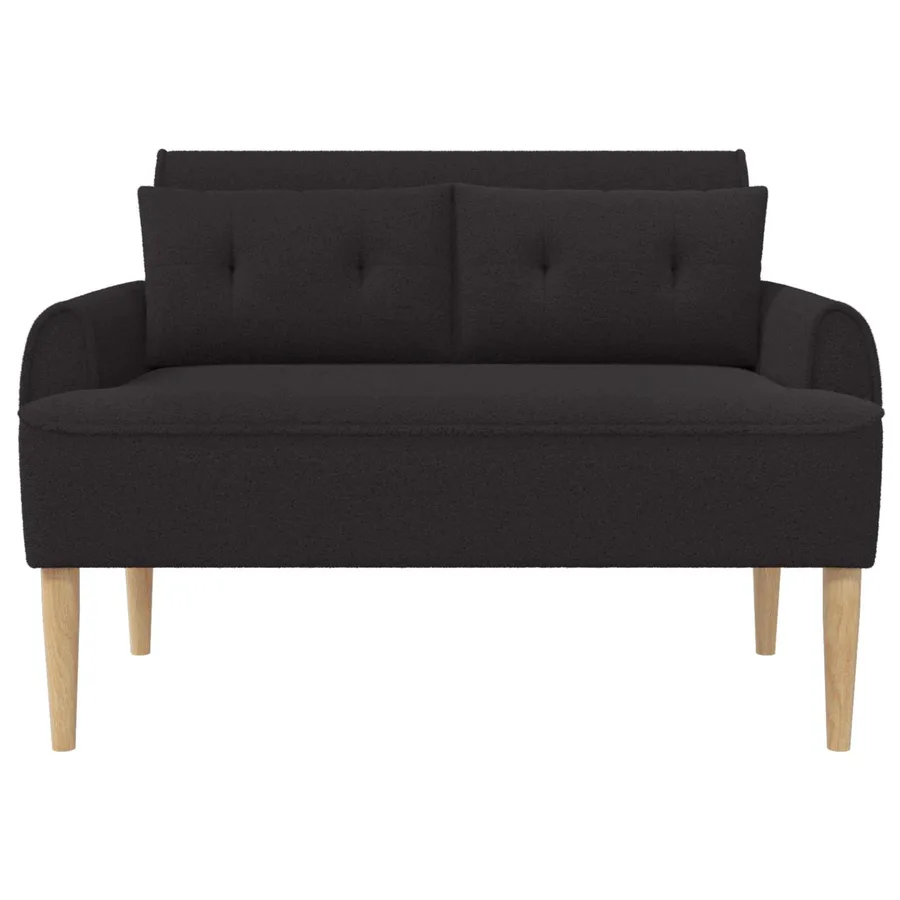 Canapé love seat avec capitonnage en boutons Noir Bouclé - 3