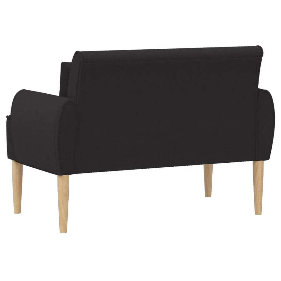 Canapé love seat avec capitonnage en boutons Noir Bouclé - 5
