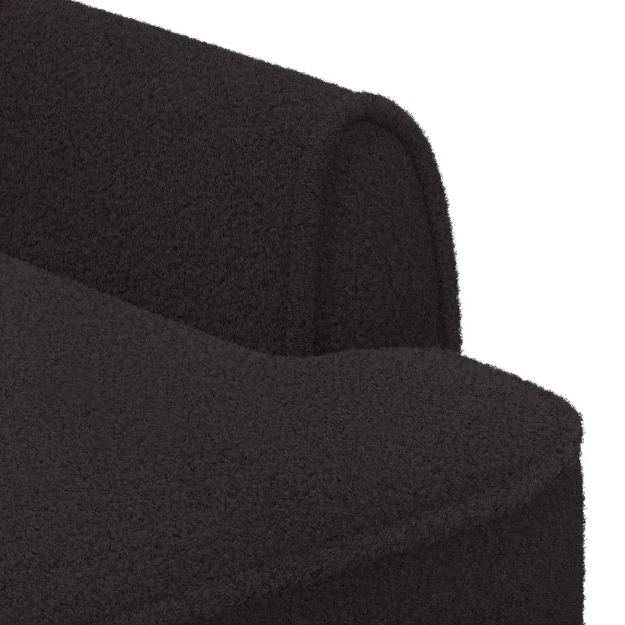 Canapé love seat avec capitonnage en boutons Noir Bouclé - 6