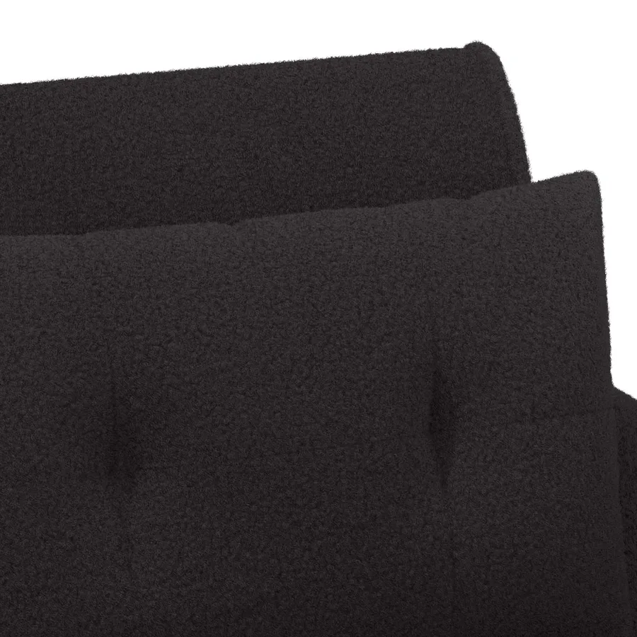 Canapé love seat avec capitonnage en boutons Noir Bouclé - 7