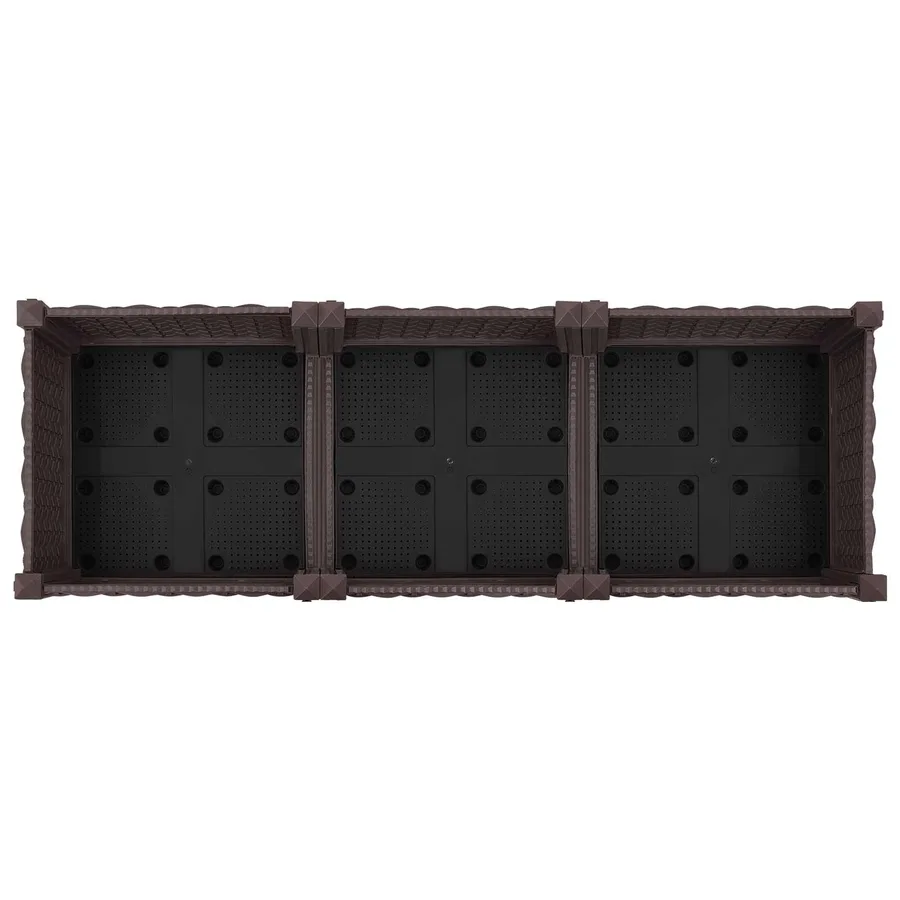Jardinière avec Roues Marron 120 x 40 x 29 cm PP - 5