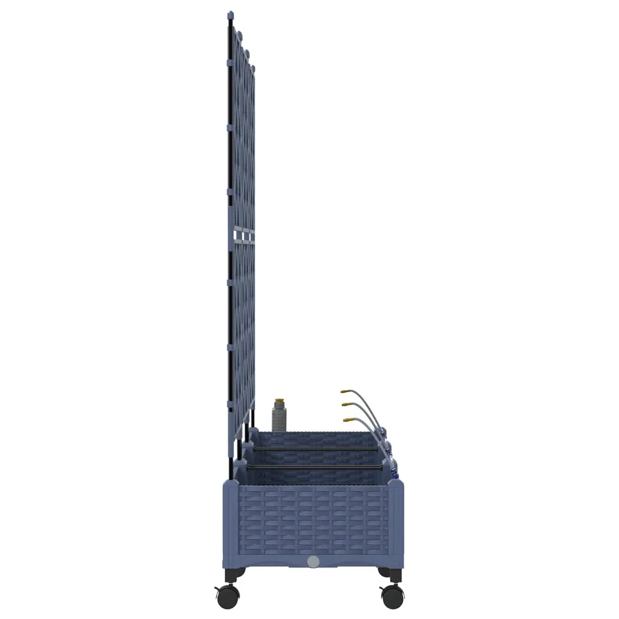 Porte-plante de jardin avec irrigation et roues 3 pc Gris PP - 3