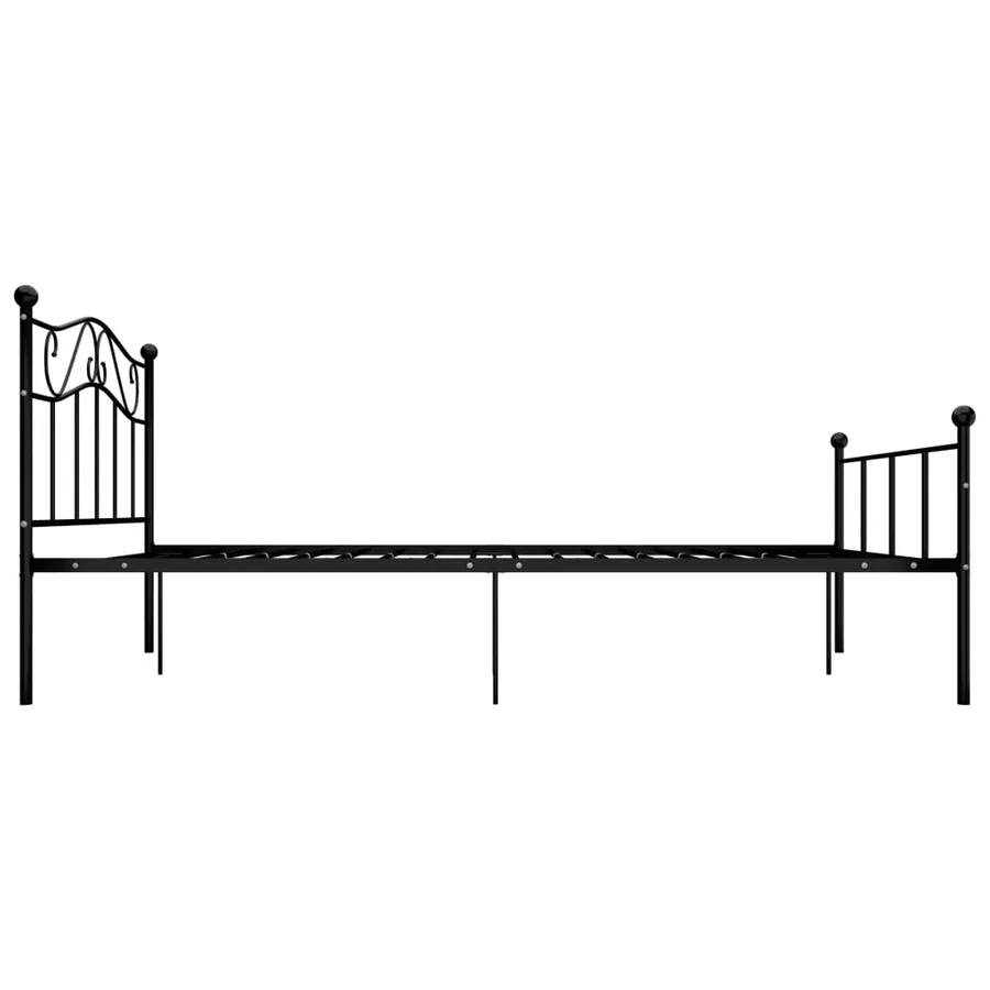 Cadre de lit sans matelas noir métal 120x200 cm - 4