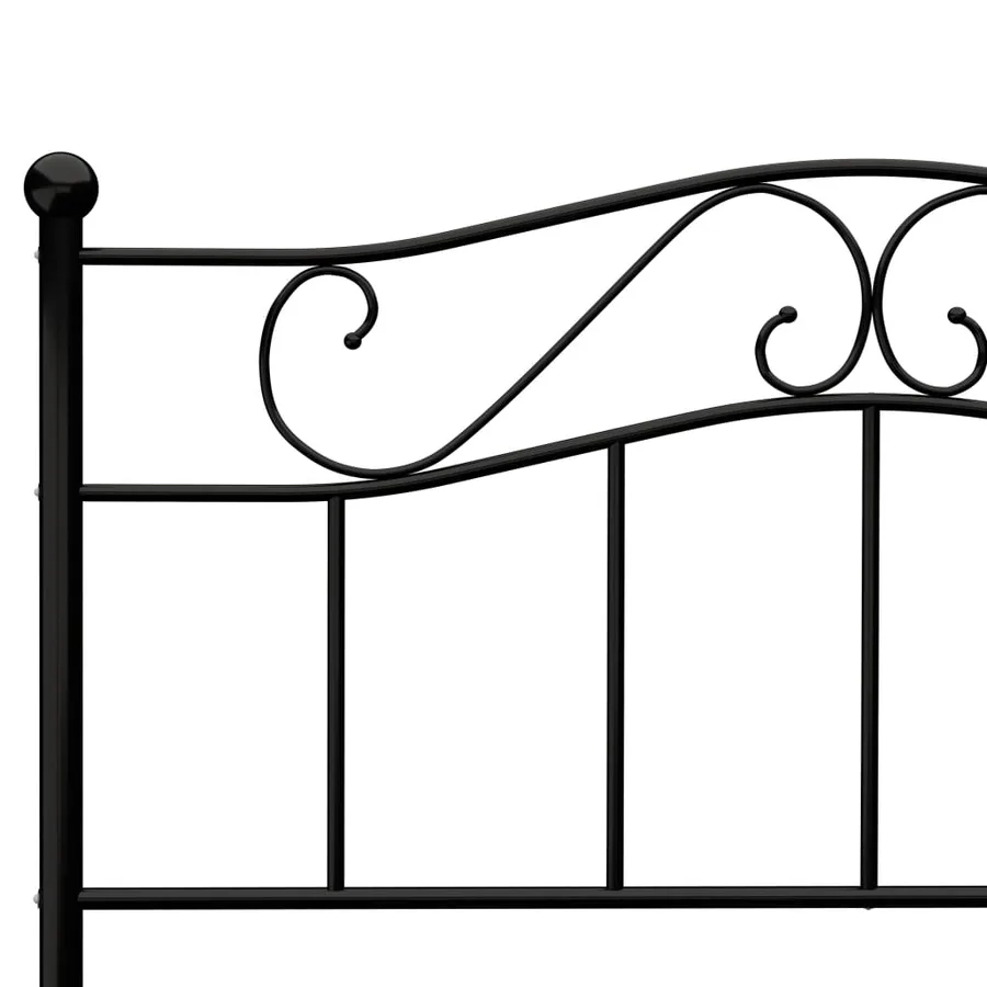 Cadre de lit sans matelas noir métal 120x200 cm - 5