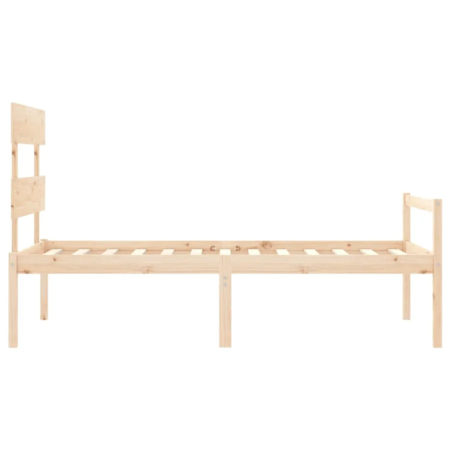 Lit pour personne âgée et tête de lit 90x200 cm bois massif - 7