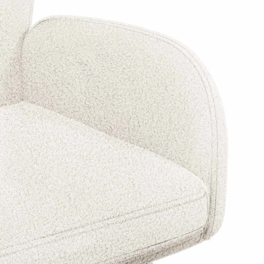Chaises de salle à manger pivotantes 4 pcs Bouclé Crème - 6