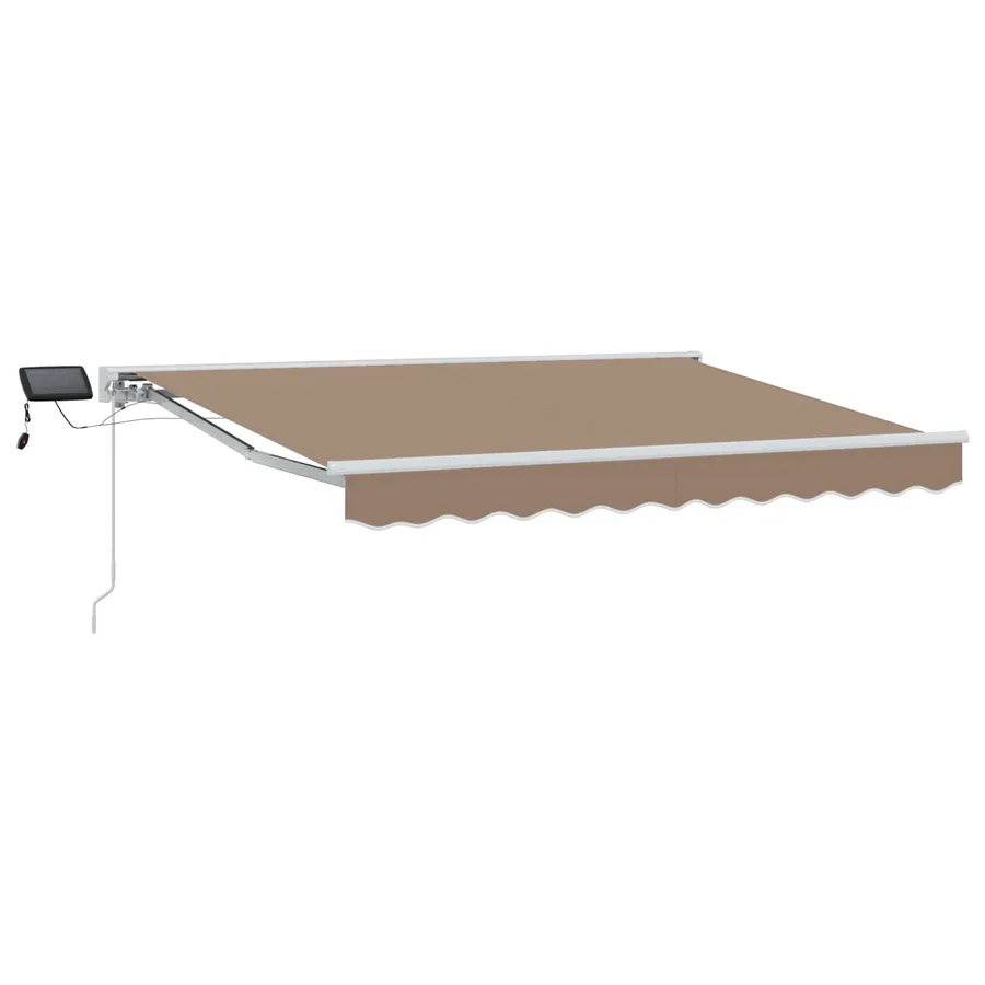 Cadre de store manuel avec LEDs Taupe 5 × 3,5 m - 2