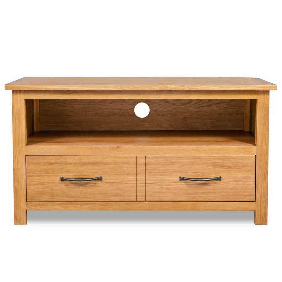Meuble TV 90x35x48 cm bois de chêne massif - 3