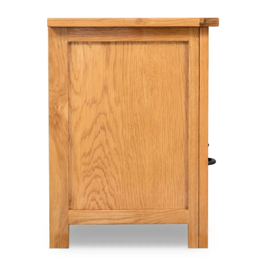 Meuble TV 90x35x48 cm bois de chêne massif - 4