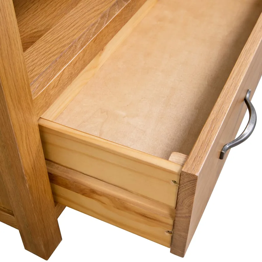 Meuble TV 90x35x48 cm bois de chêne massif - 6