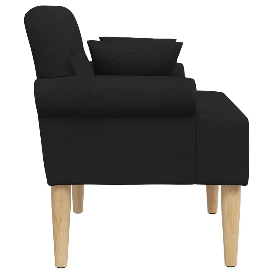 Canapé love seat avec capitonnage en boutons Noir Tissu - 4