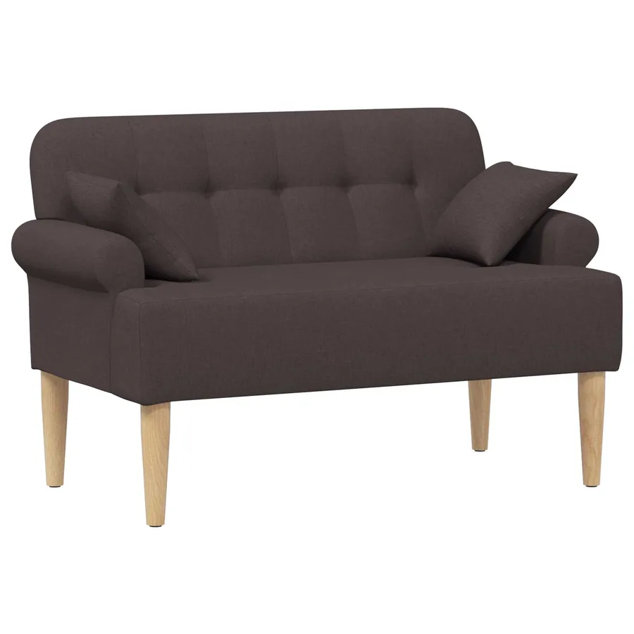 Canapé love seat avec capitonnage en boutons Marron foncé Tissu - 2