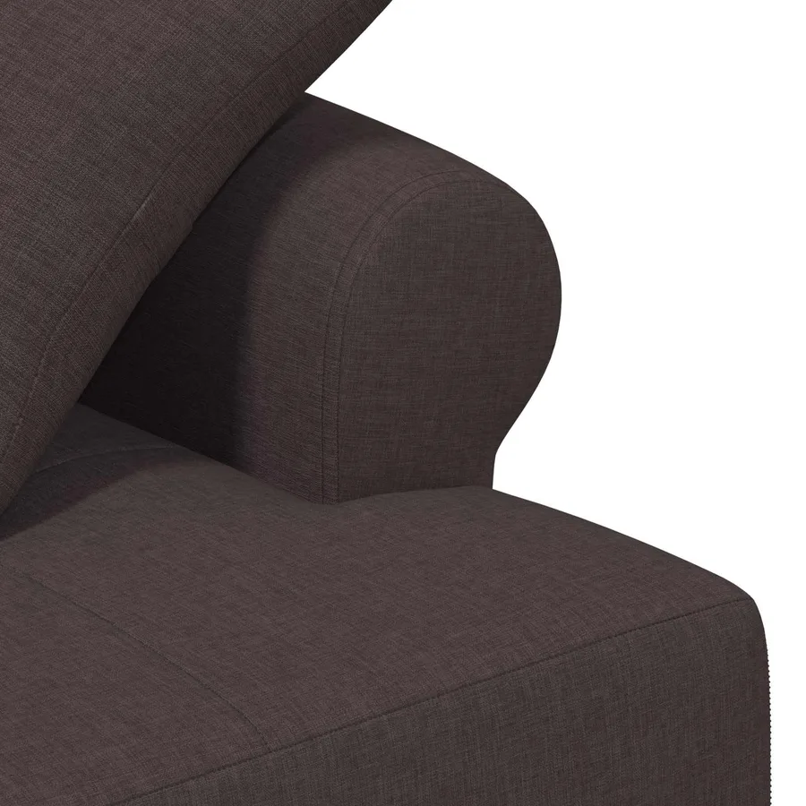 Canapé love seat avec capitonnage en boutons Marron foncé Tissu - 6