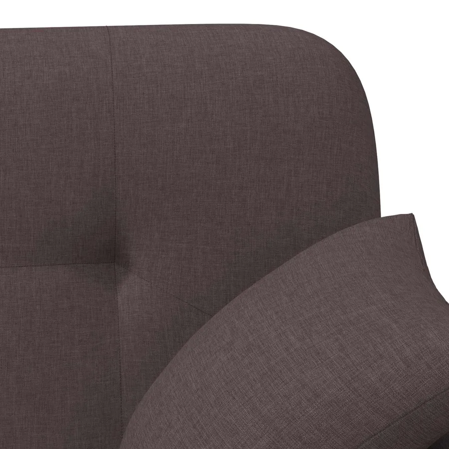 Canapé love seat avec capitonnage en boutons Marron foncé Tissu - 7
