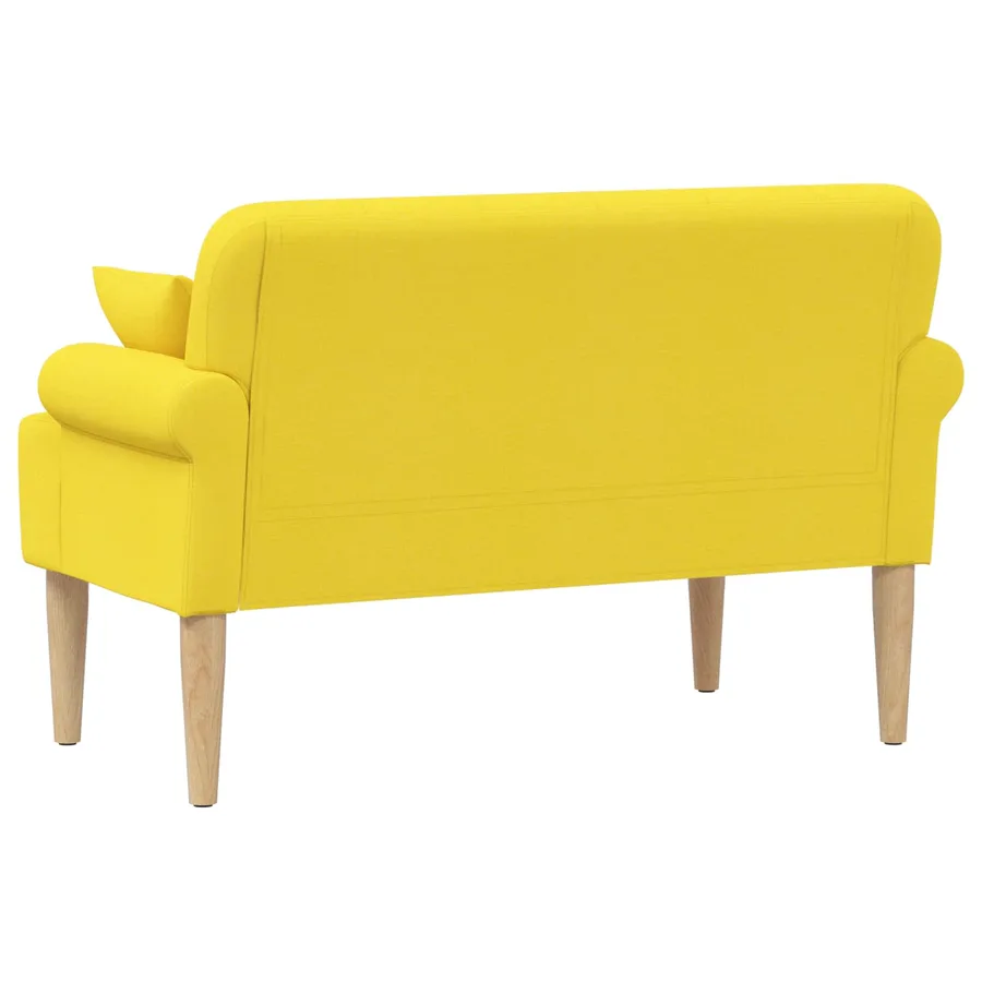 Canapé love seat avec capitonnage en boutons Jaune clair Tissu - 5