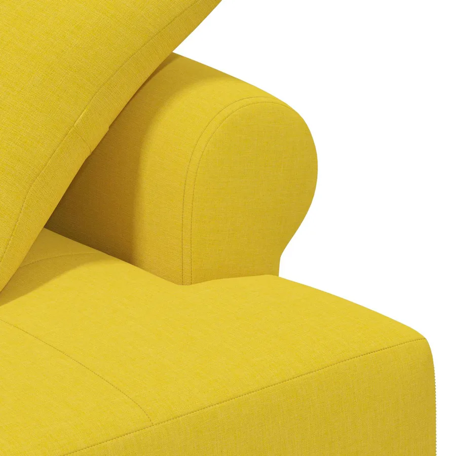 Canapé love seat avec capitonnage en boutons Jaune clair Tissu - 6