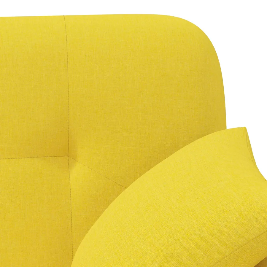 Canapé love seat avec capitonnage en boutons Jaune clair Tissu - 7