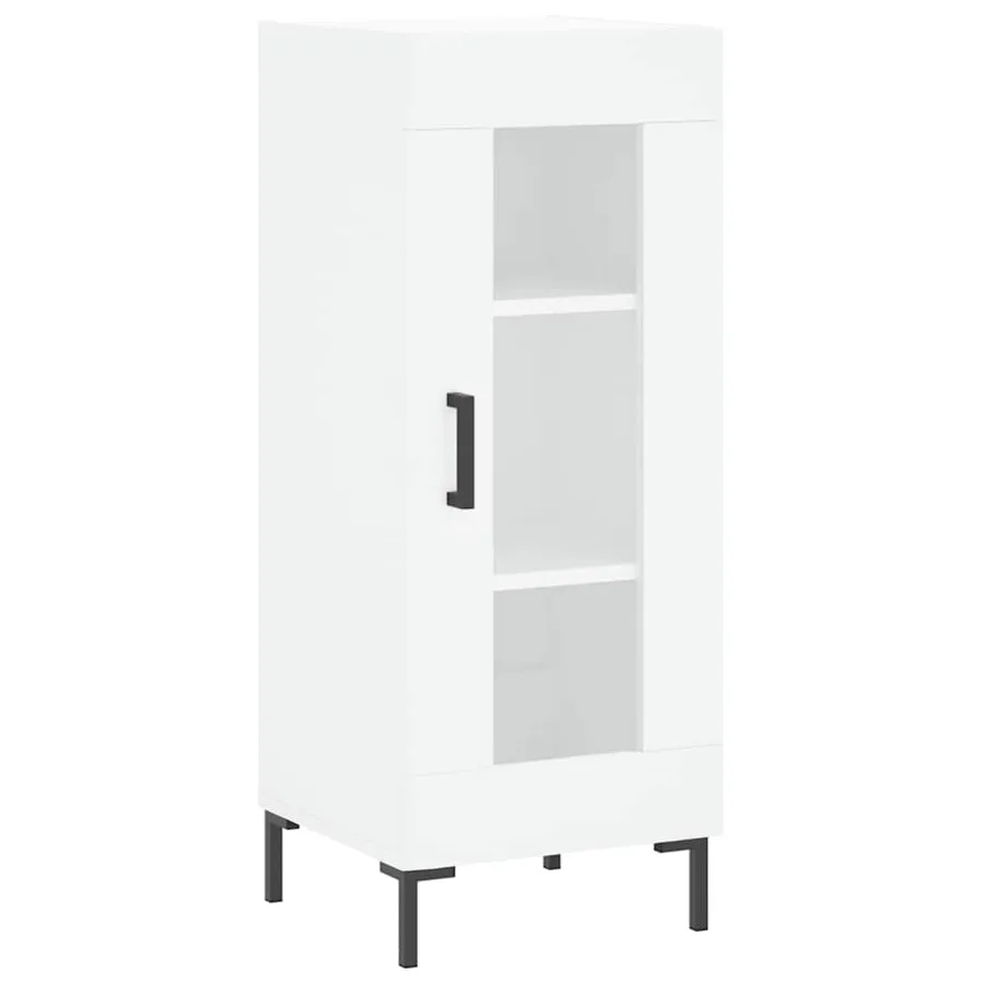 Buffet haut Blanc 34,5x34x180 cm Bois d'ingénierie - 5