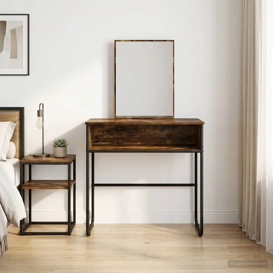 Table de Toilette Chêne fumé 81 x 40 x 131 cm Bois d'ingénierie
