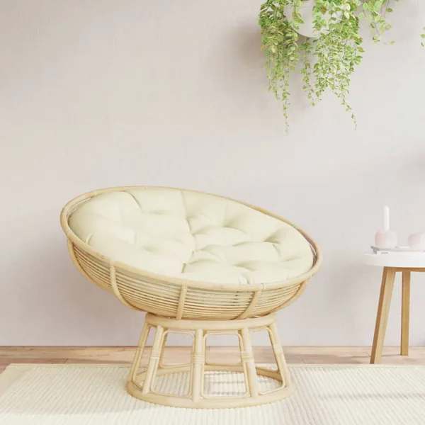 Coussin rond crème Ø 100 x11 cm tissu oxford