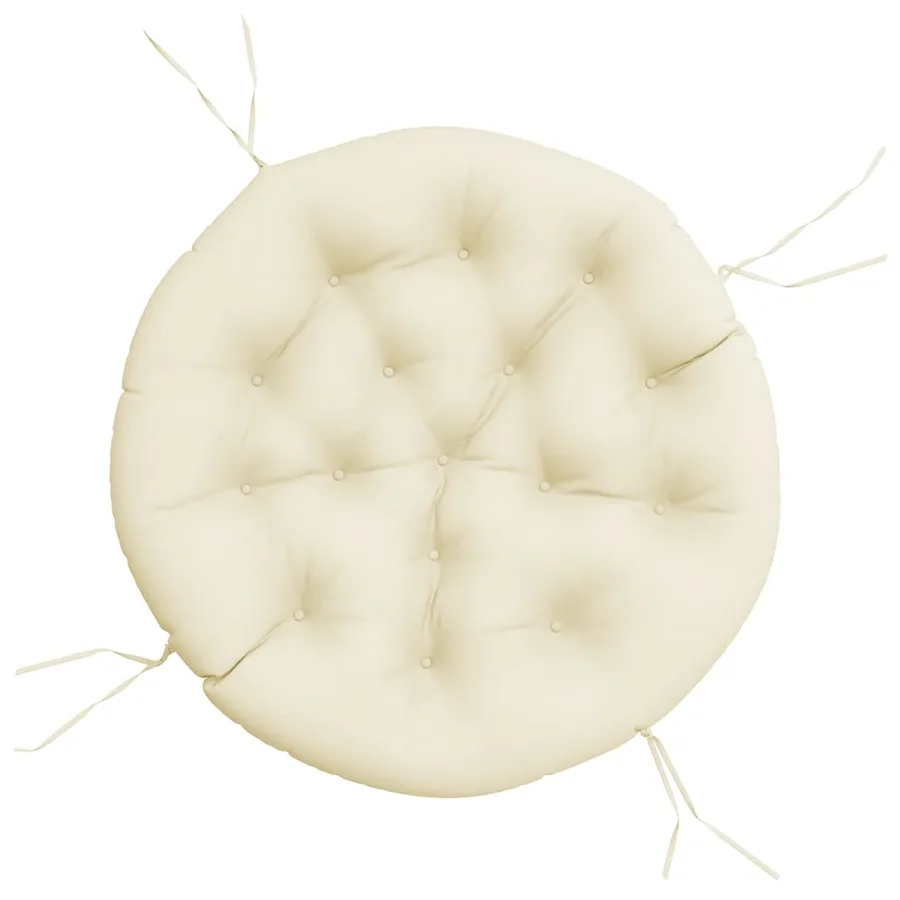 Coussin rond crème Ø 100 x11 cm tissu oxford - 2