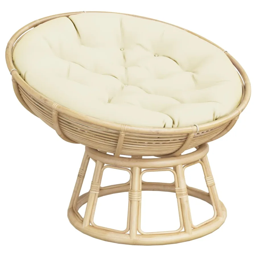 Coussin rond crème Ø 100 x11 cm tissu oxford - 3