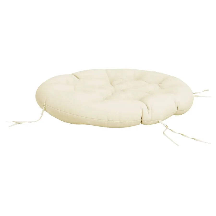 Coussin rond crème Ø 100 x11 cm tissu oxford - 4