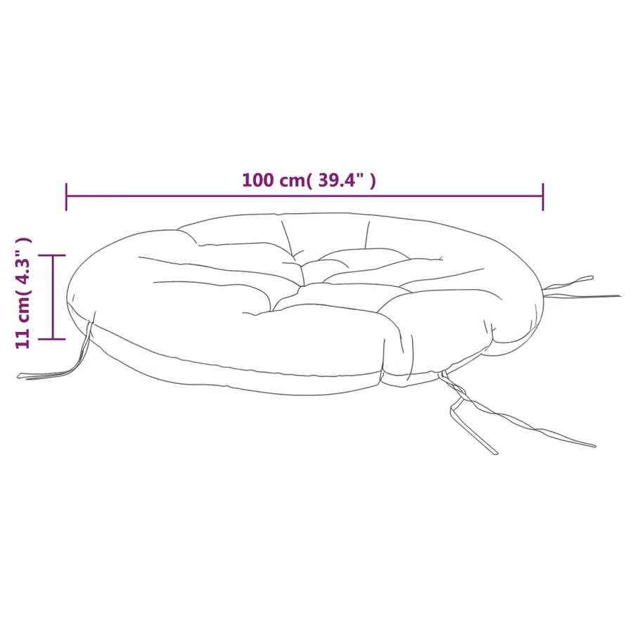 Coussin rond crème Ø 100 x11 cm tissu oxford - 7