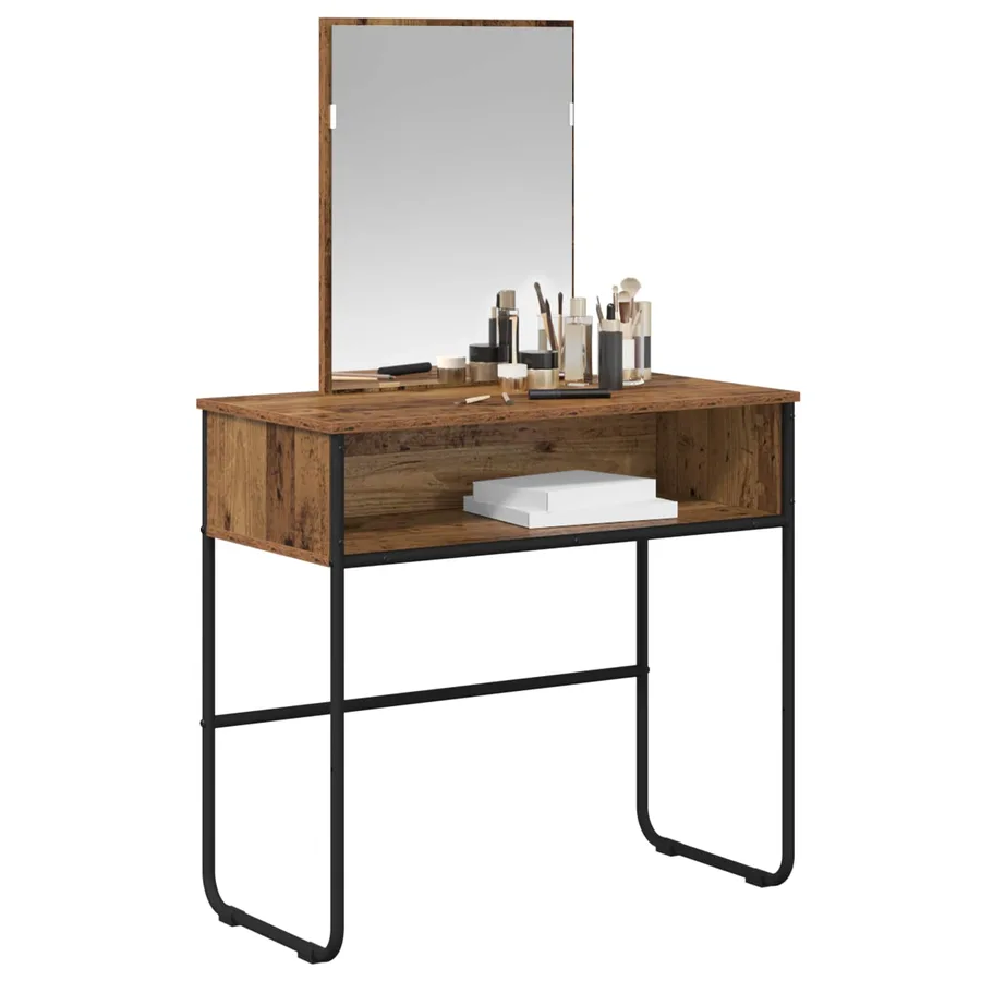 Table de Toilette avec étagère Bois ancien 81 x 40 x 131 cm - 3