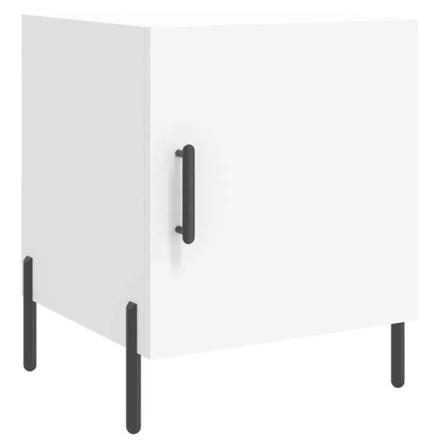 Table de chevet blanc 40x40x50 cm bois d’ingénierie - 2