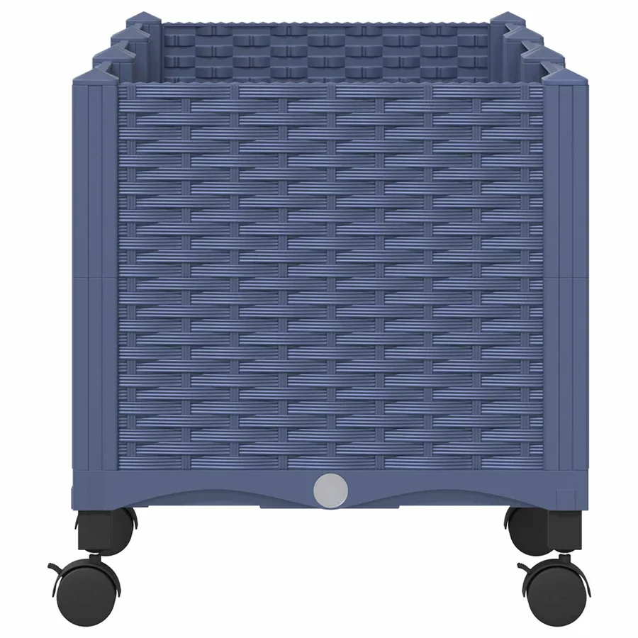 Jardinière avec Roues Gris Bleu 120 x 40 x 48 cm PP - 4
