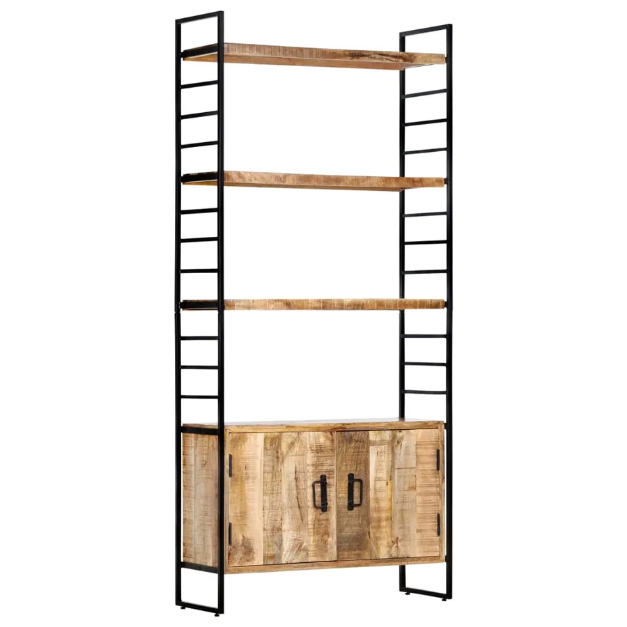 Bibliothèque à 4 niveaux 80x30x180 cm Bois de manguier brut - 10
