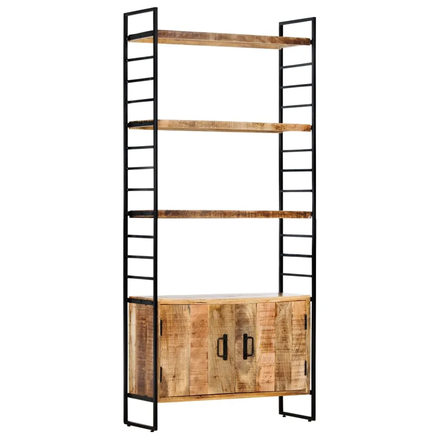 Bibliothèque à 4 niveaux 80x30x180 cm Bois de manguier brut - 12