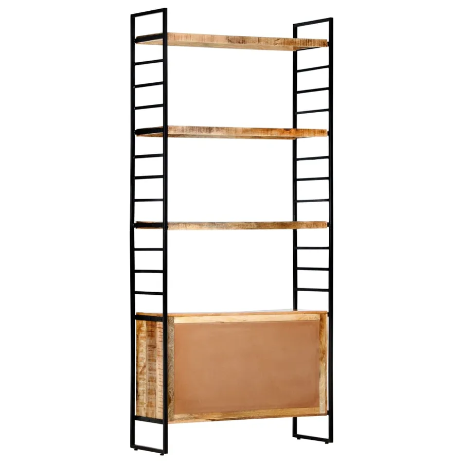 Bibliothèque à 4 niveaux 80x30x180 cm Bois de manguier brut - 4