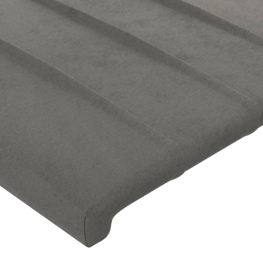 Tête de lit à LED Gris clair 100x5x78/88 cm Velours - 5