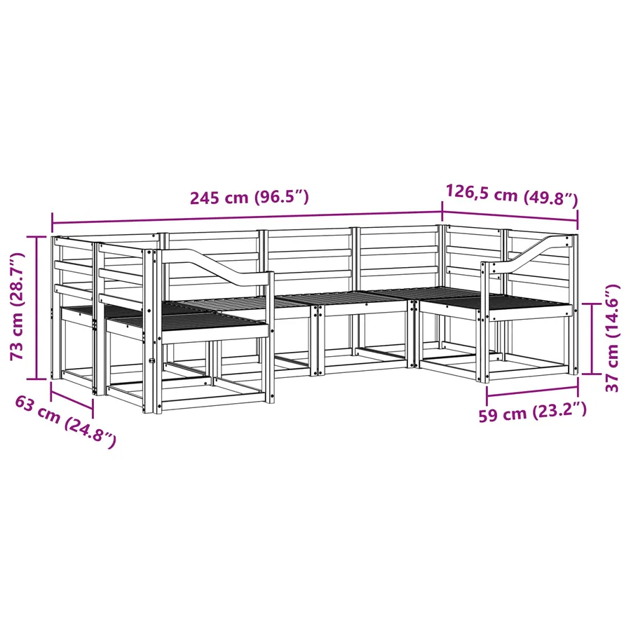 Ensemble de canapés d'extérieur 6 pcs Blanc - 6