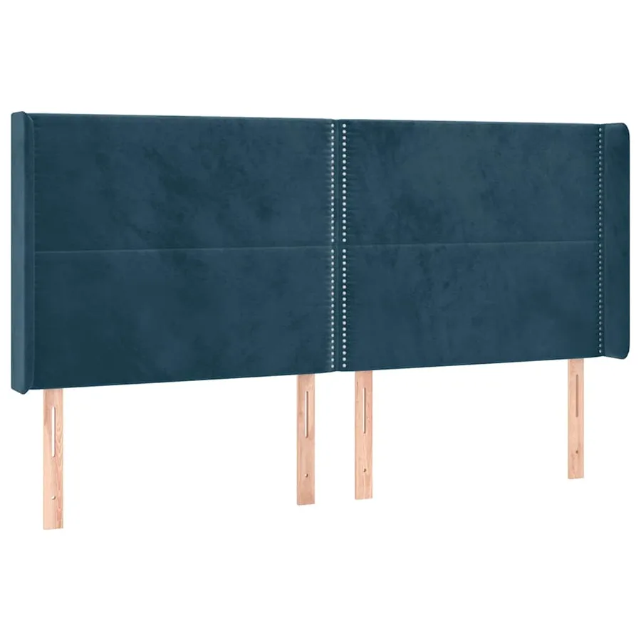 Tête de lit à LED Bleu foncé 203x16x118/128 cm Velours - 3