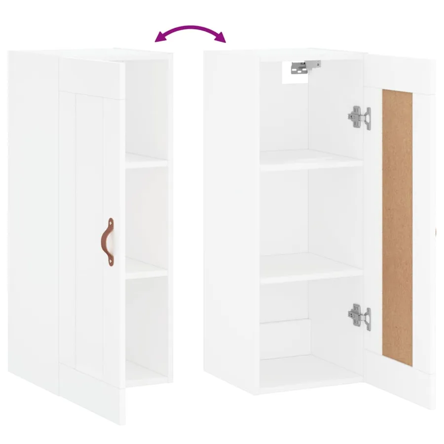 Armoire murale blanc 34,5x34x90 cm bois d'ingénierie - 10