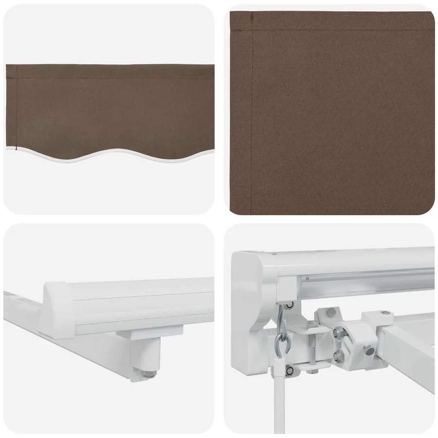 Cadre de store manuel avec LEDs Taupe 3 x 2 m - 6