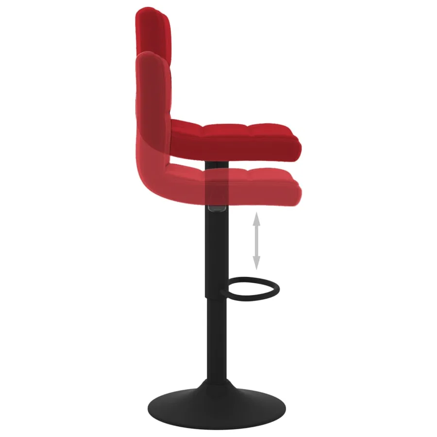 Tabourets de bar lot de 2 rouge bordeaux velours - 7