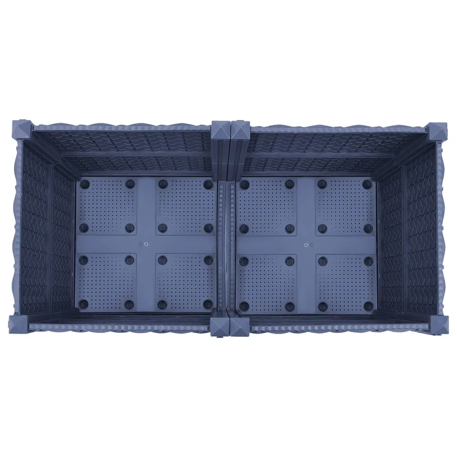 Jardinière avec Roues Gris Bleu 80 x 40 x 48 cm PP - 5