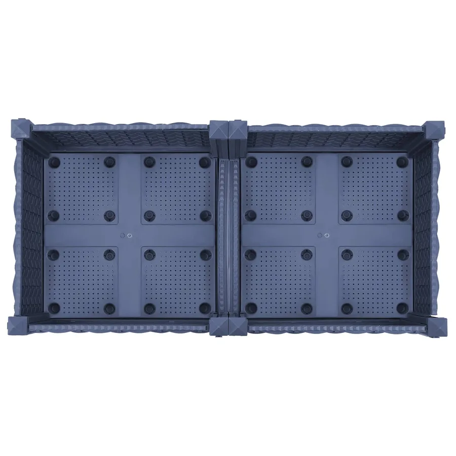 Jardinière avec Roues Gris Bleu 80 x 40 x 33 cm PP - 5