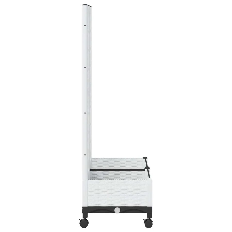 Bac de jardin avec treillis et roues Blanc 80 x 40 x 131,5 cm - 4
