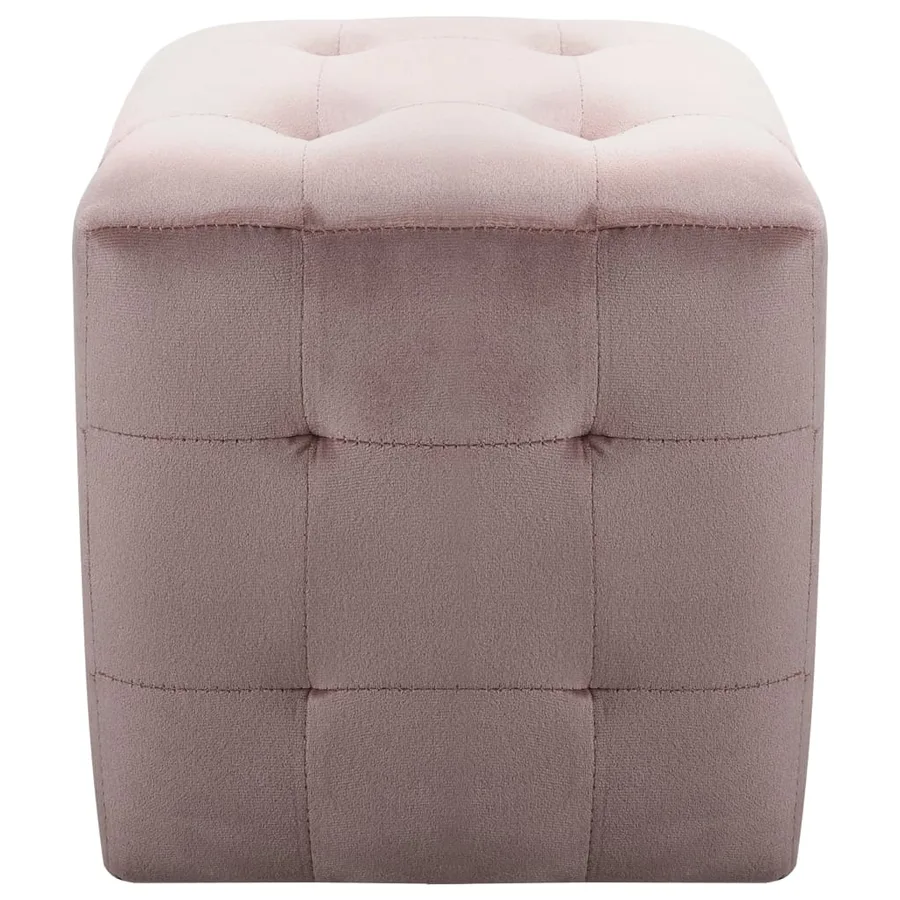 2 pcs Poufs Rose 30 x 30 x 30 cm Tissu velours - 3