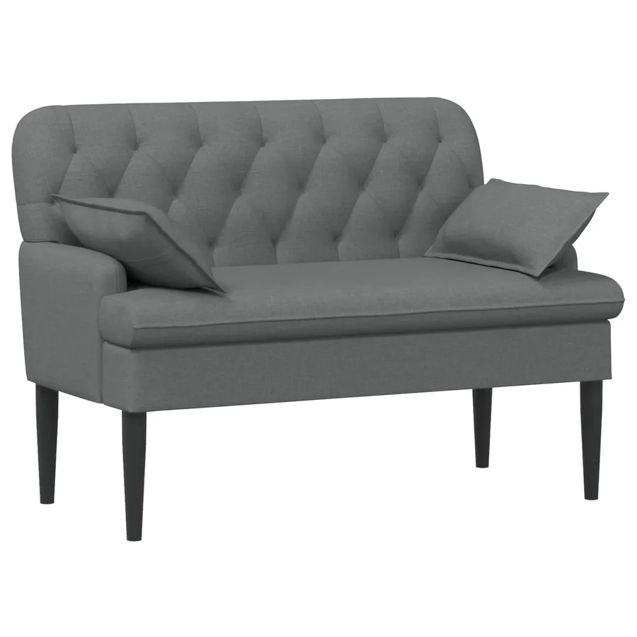 Canapé love seat avec capitonnage en boutons Gris foncé Tissu - 2