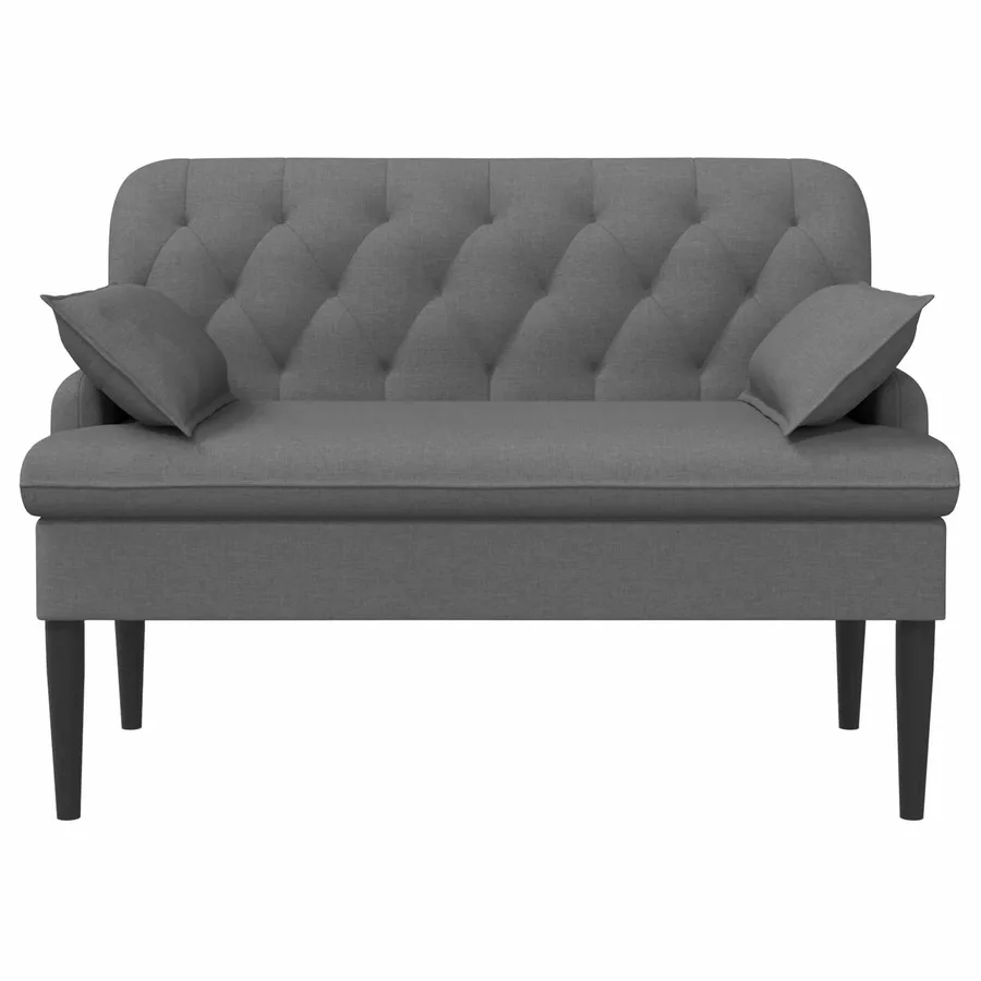 Canapé love seat avec capitonnage en boutons Gris foncé Tissu - 3